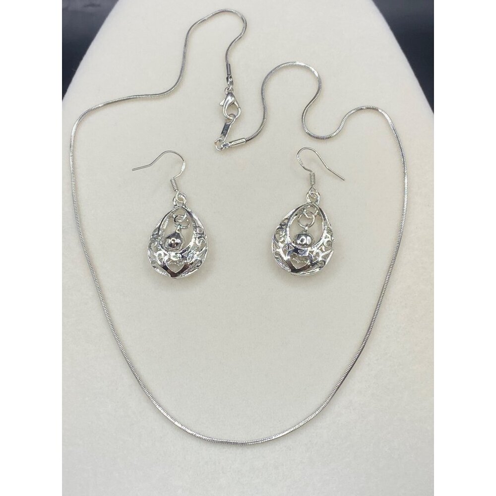 18k gold plated white gold set